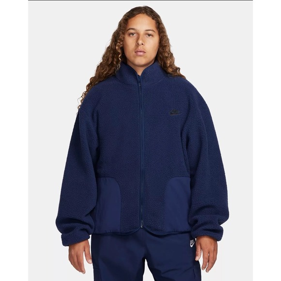 Nike Other - Nike Club Fleece Sherpa Winterized Full Zip Jacket Blue FB8386-410 Men's Size S